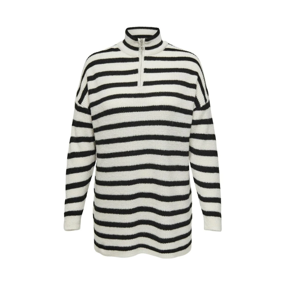 Only Carmakoma Half-Zip Gebreide Trui Black Dames