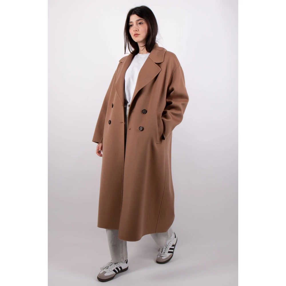 Max Mara Kameel Mantel Stijlvolle Jas Brown Dames
