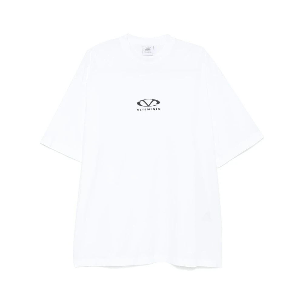 Vetements Wit Logo Print Crew Neck T-shirt White Heren