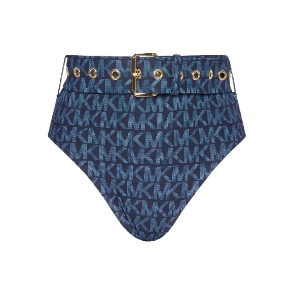 Michael Kors Blue Bikinis, Female, Xs, High Waist Bikini Bottom
