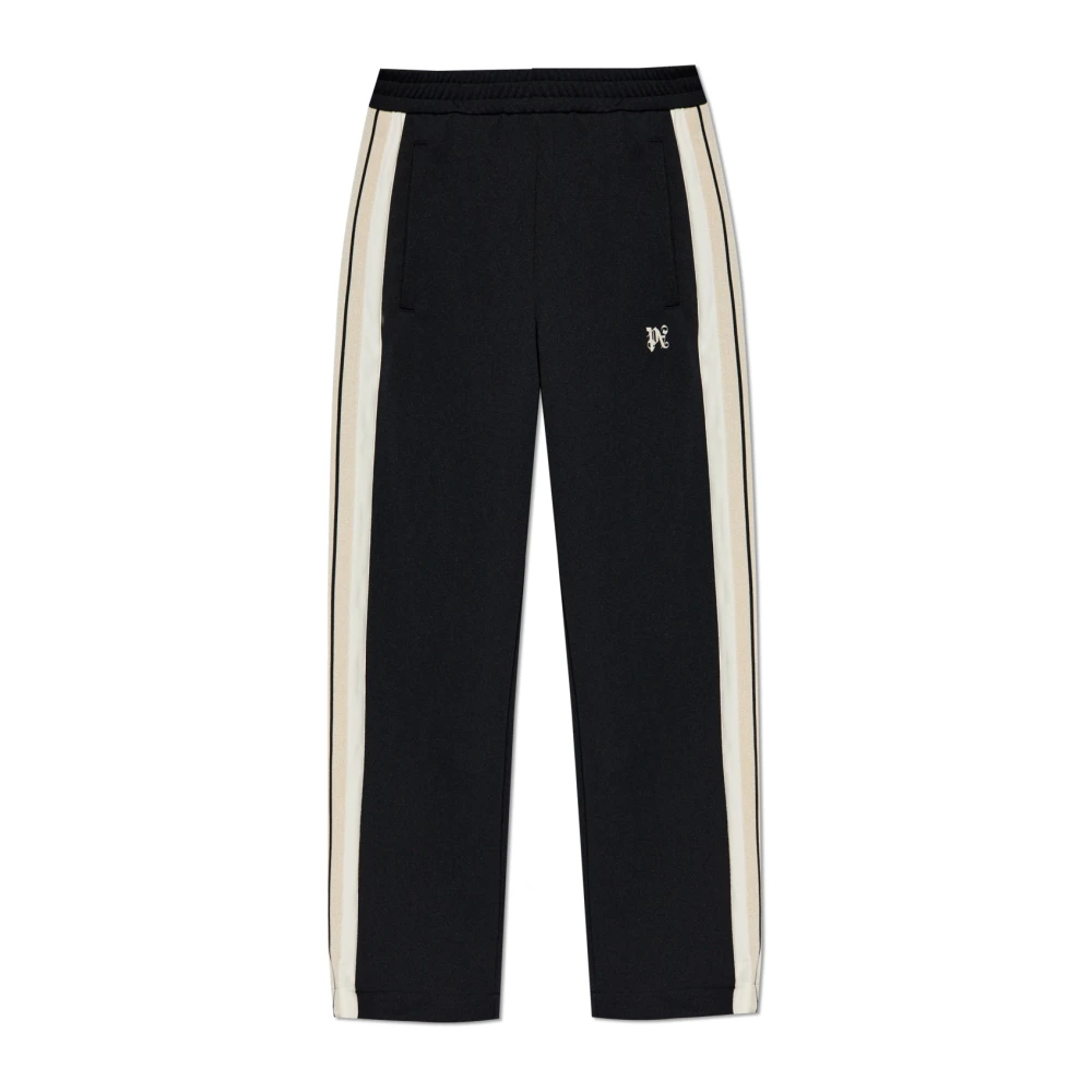 Palm Angels Zwarte Track Pants met Zijstrepen Black Heren