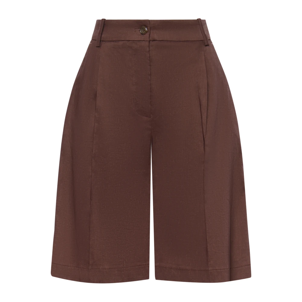 Pinko Women's Brown Bermudas, M, Bryana Bermuda Lino Stretch