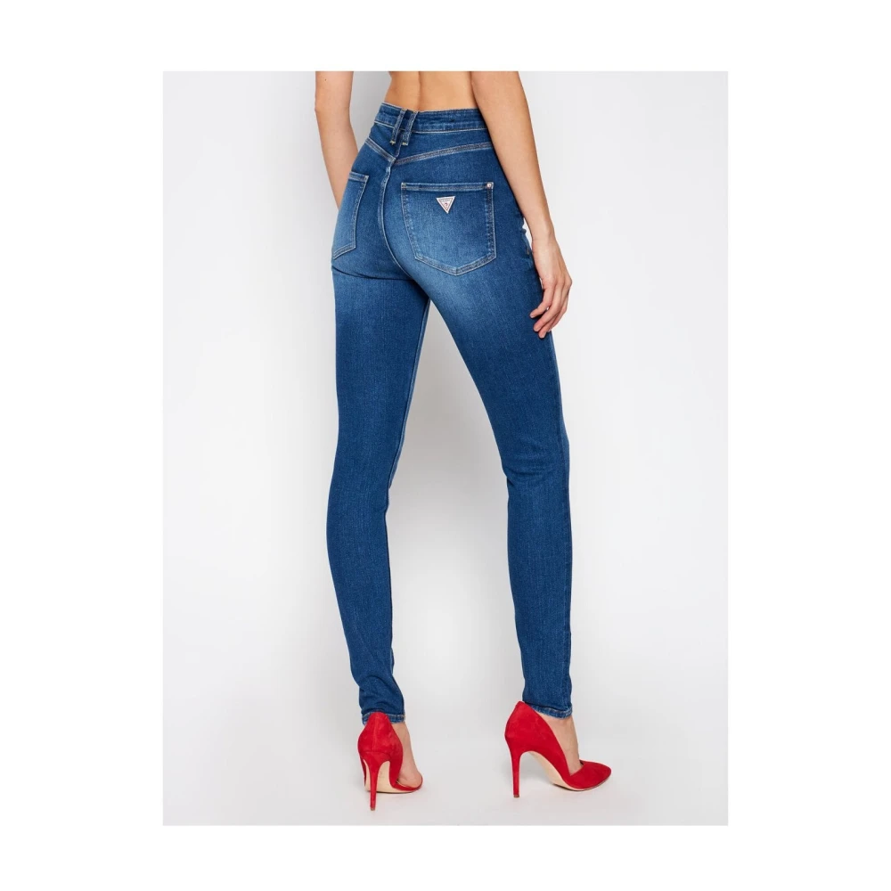 Guess Blauwe Super Skinny Patched Jeans Blue Dames