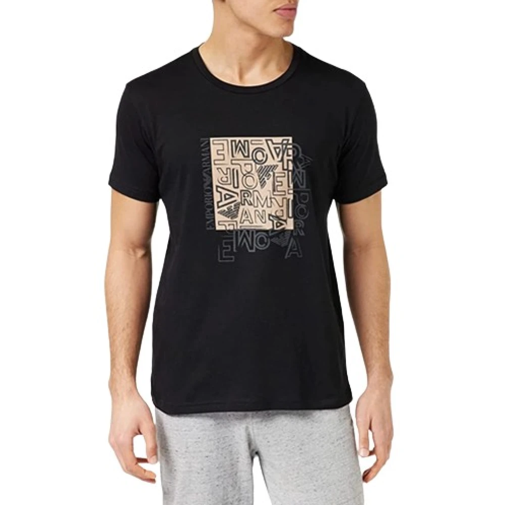 Emporio Armani Hombre Negro Camisetas, Talla: L