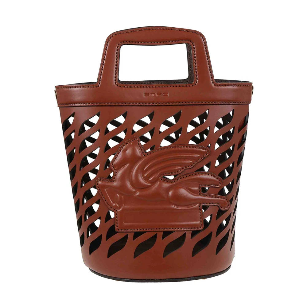 ETRO Bruine leren emmer tas met metalen voeten Brown Dames