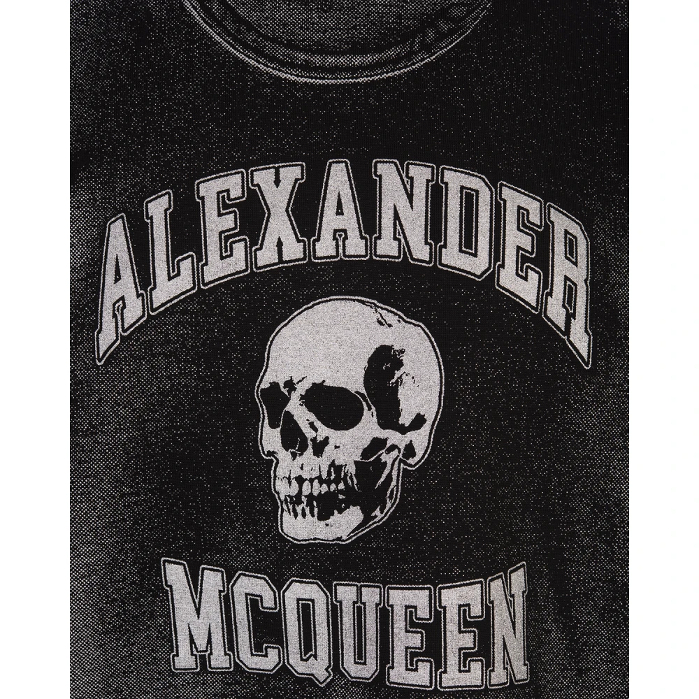 alexander mcqueen Grafisch Skull Logo Zwart T-shirt Black Heren