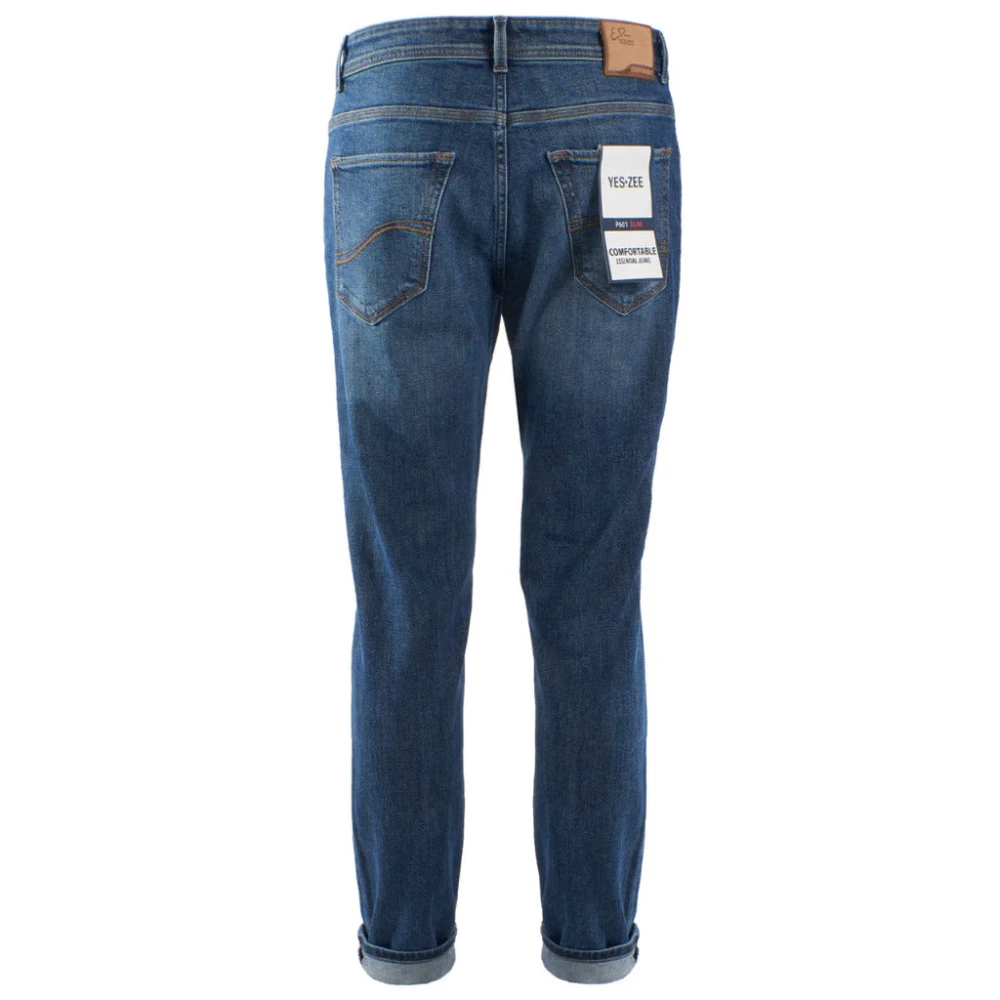 YES ZEE Donkere Wassing Denim Jeans Blue Heren