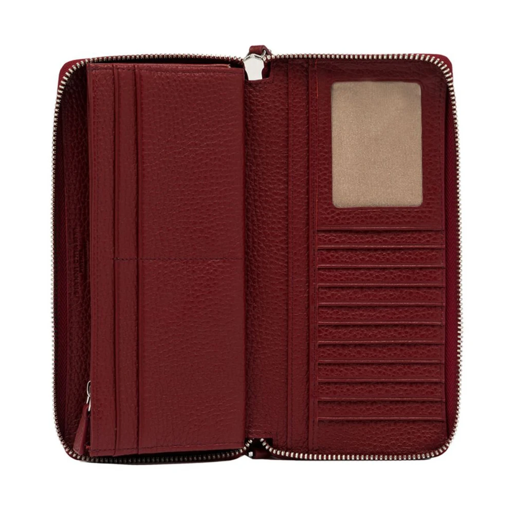 Gianni Chiarini Bourgondische Leren Portemonnee met Meerdere Compartimenten Red Dames