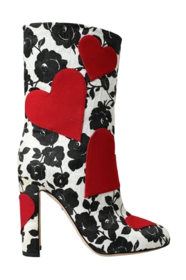 Blommigt Ankelboots Röd