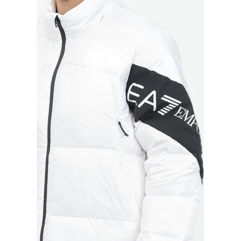 Emporio Armani EA7 Gewatteerde Witte Pufferjas Mannen White Heren