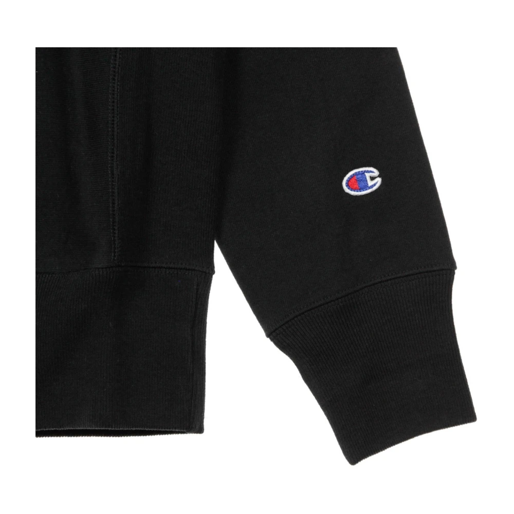 Champion Zwarte Crewneck Sweatshirt met Groot Logo Black Heren