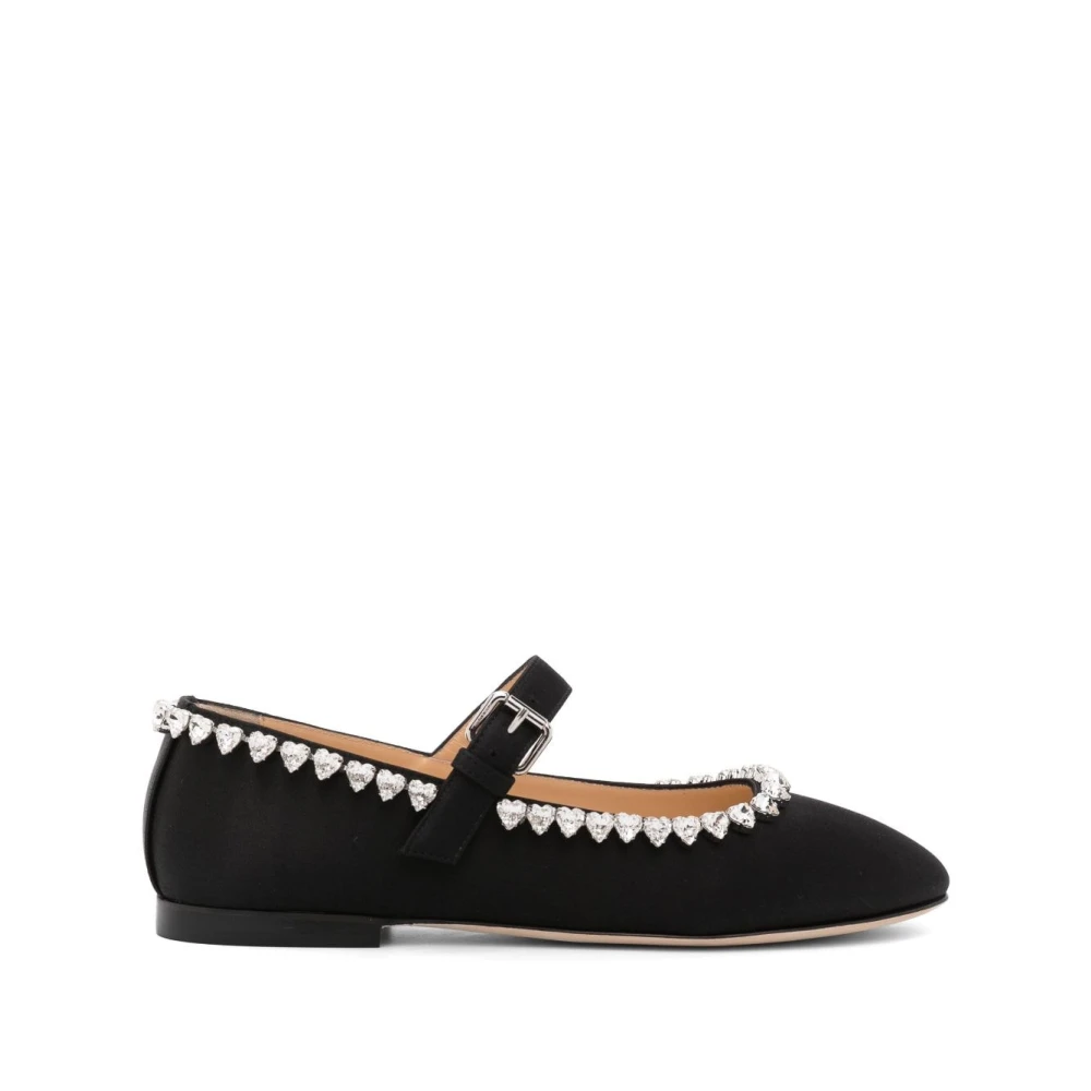 Mach & Mach Audrey Kristalldekorerade Svarta Ballerina Flats Black, Dam