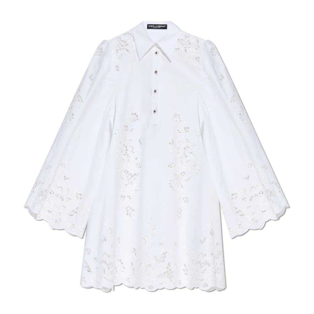 Dolce & Gabbana Opengewerkte jurk White Dames