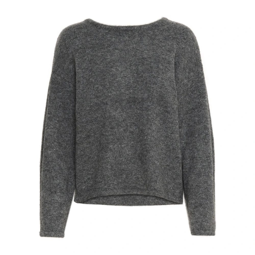 Kaffe Gebreide Pullover Donkergrijs Melange Gray Dames