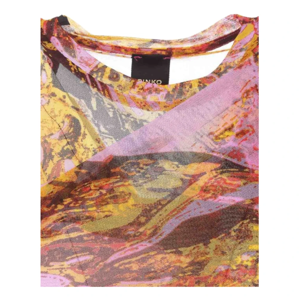 pinko Multicolor Gedrapeerde Tule Top Multicolor Dames