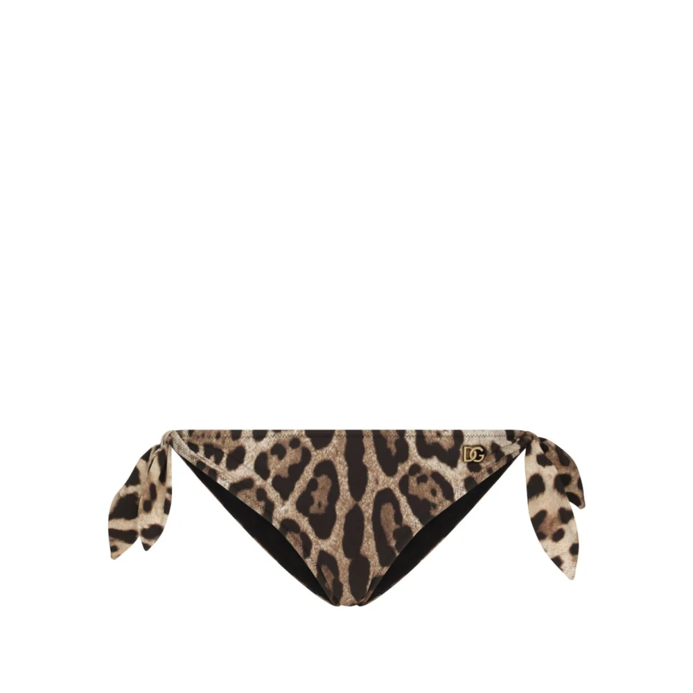 Dolce & Gabbana Women's Leopard-Print Tie Bikini Bottoms