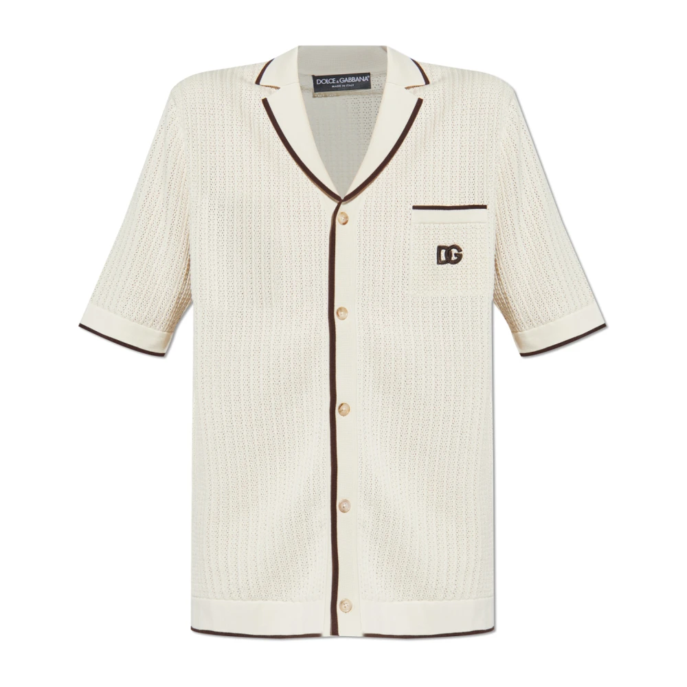 Dolce & Gabbana Men's Beige Short-Sleeve Shirt - Short Sleeve Shirts - Xl - Shirts