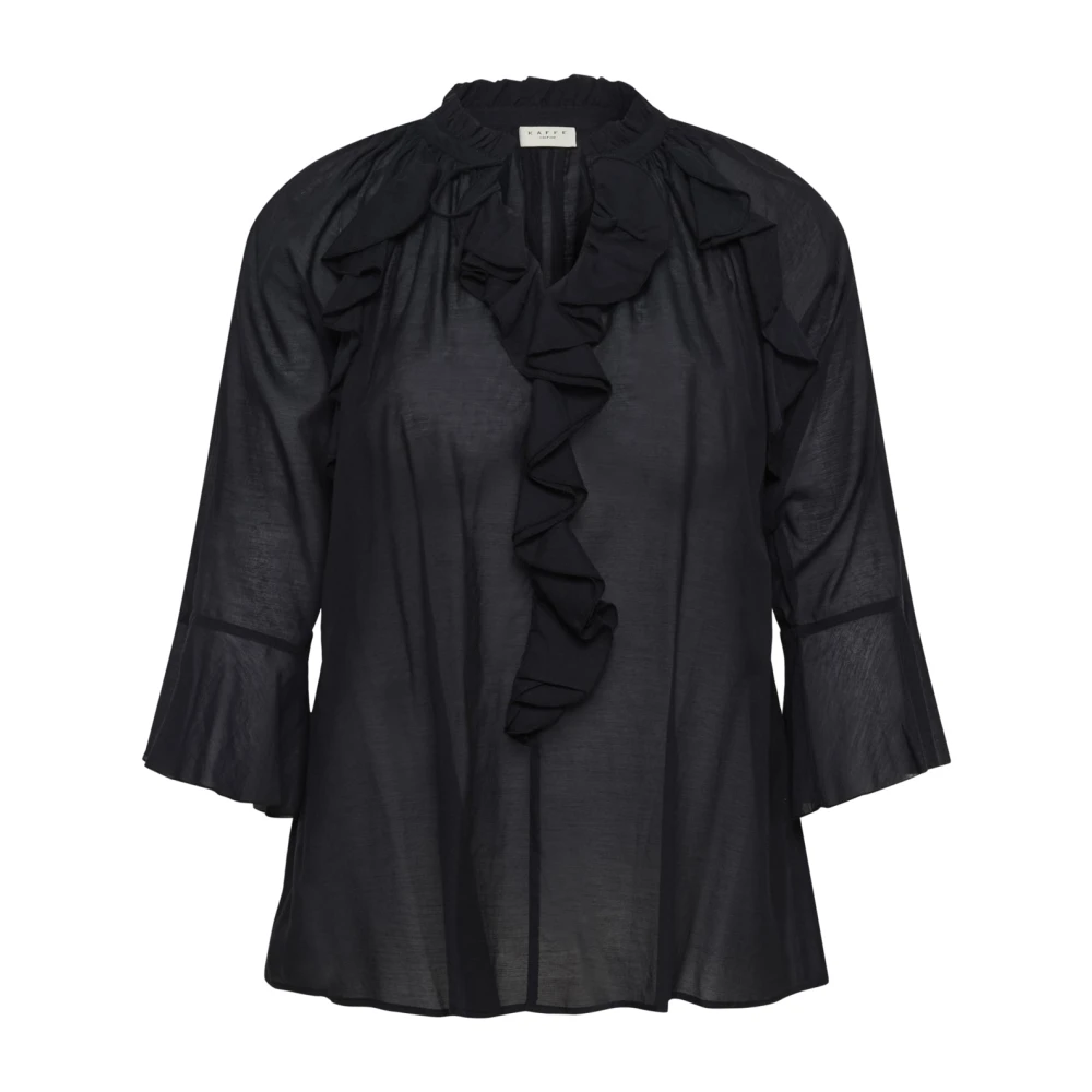 Kaffe Curve Women's Black Blouses, 4XL, Blouses
