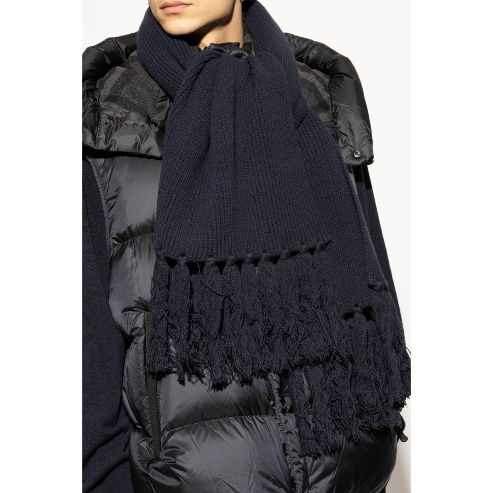 Officine Générale Sjaal met franjes Blue Unisex