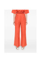 brunt-oranje-elastische-taille-broek