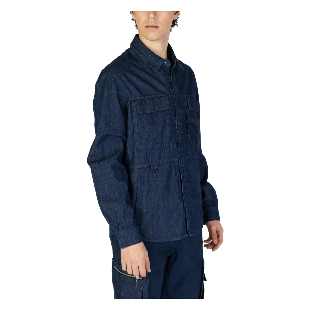 Antony Morato Blauw Effen Katoenen Overhemd met Lange Mouwen Blue Heren