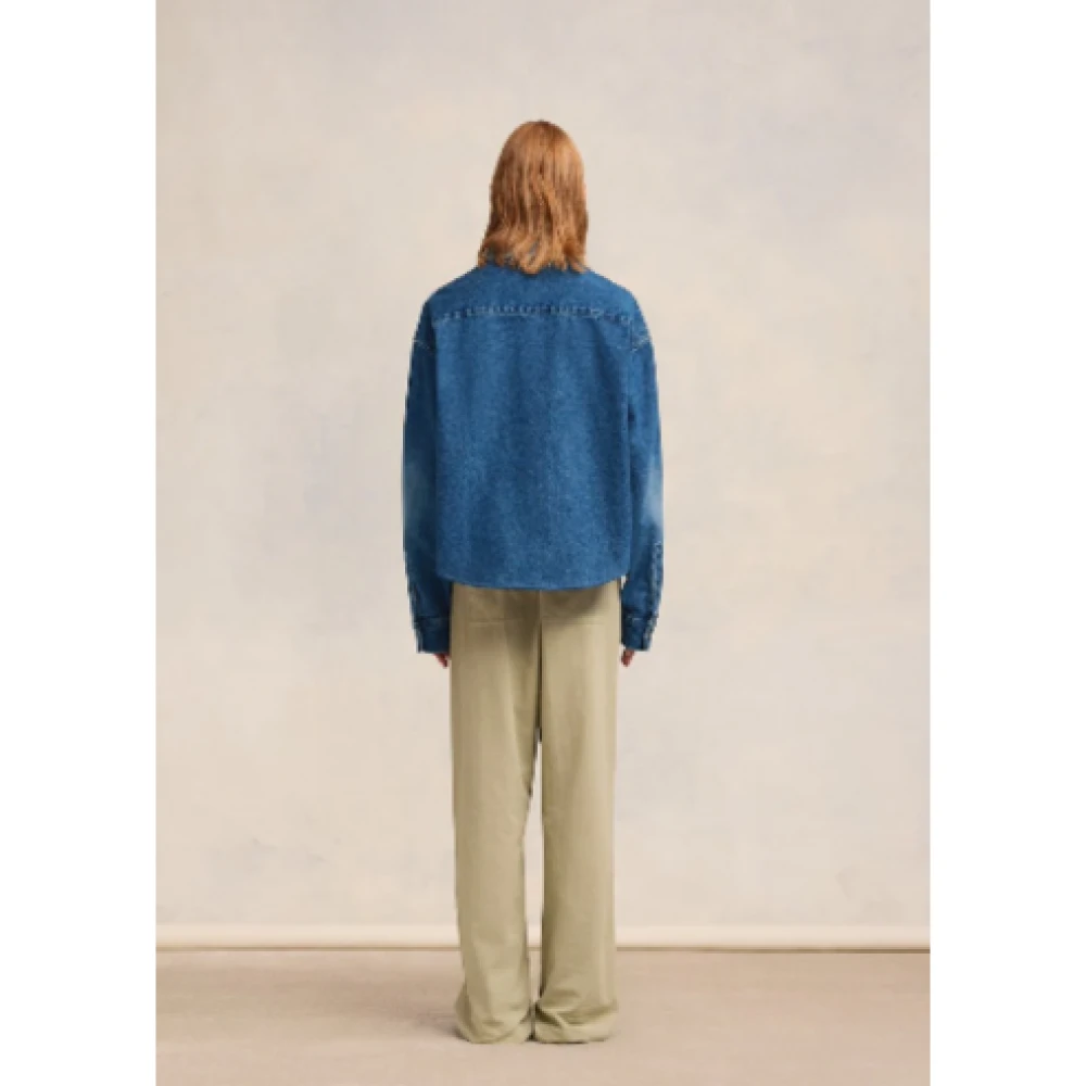 Ami Paris Luxe Jeans Overhemd Blue Dames