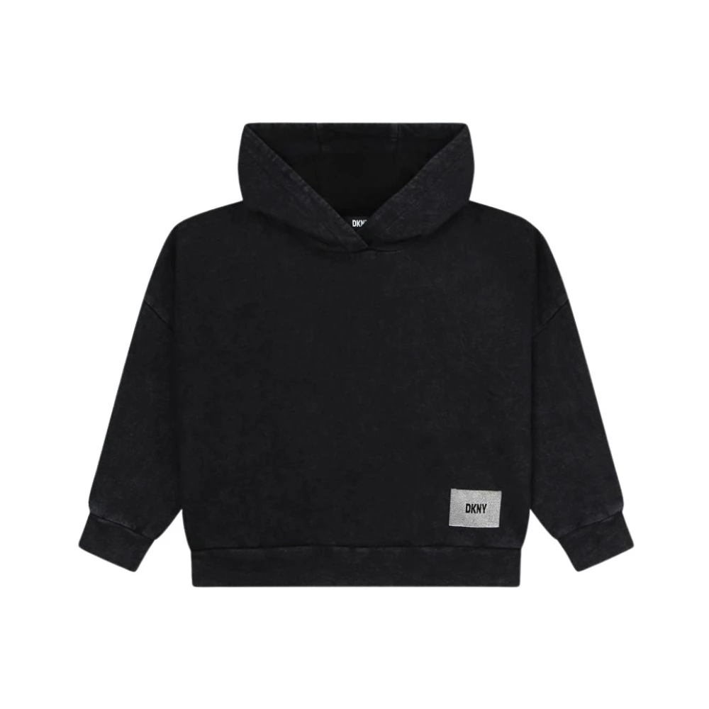 Dkny Cropped Hoodie med Mini Logo Black, Pojke