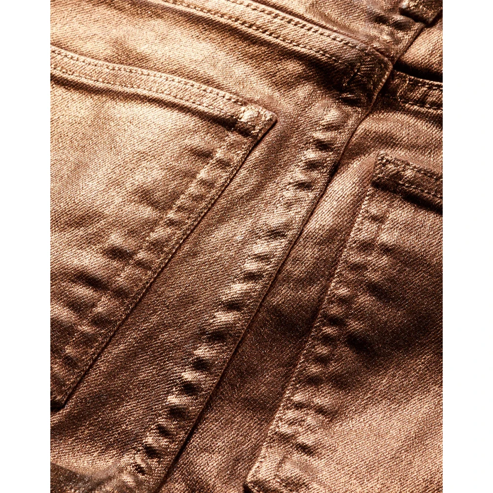 Veronica Beard Gouden Metallic Skinny Flare Jeans Yellow Dames