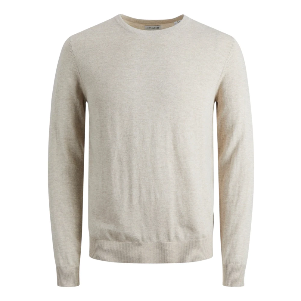 Jack & Jones Men's Beige Round-Neck Knitwear,, Knitted Jumper Round Neck Medium