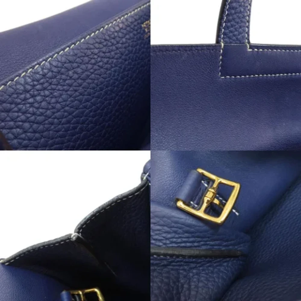 Hermès Vintage Pre-owned Leather hermes-bags Blue Dames