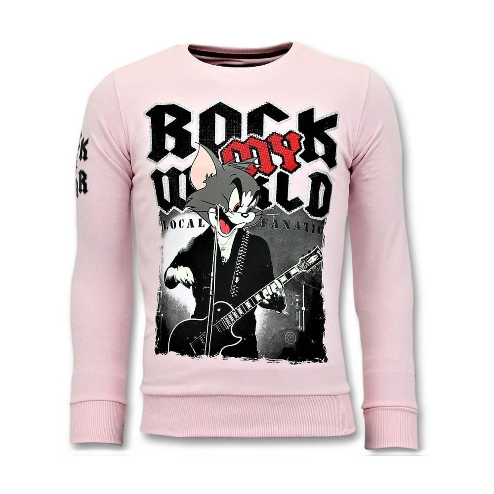 Local Fanatic Lyx Pullover - Rock My World Cat Pink, Herr