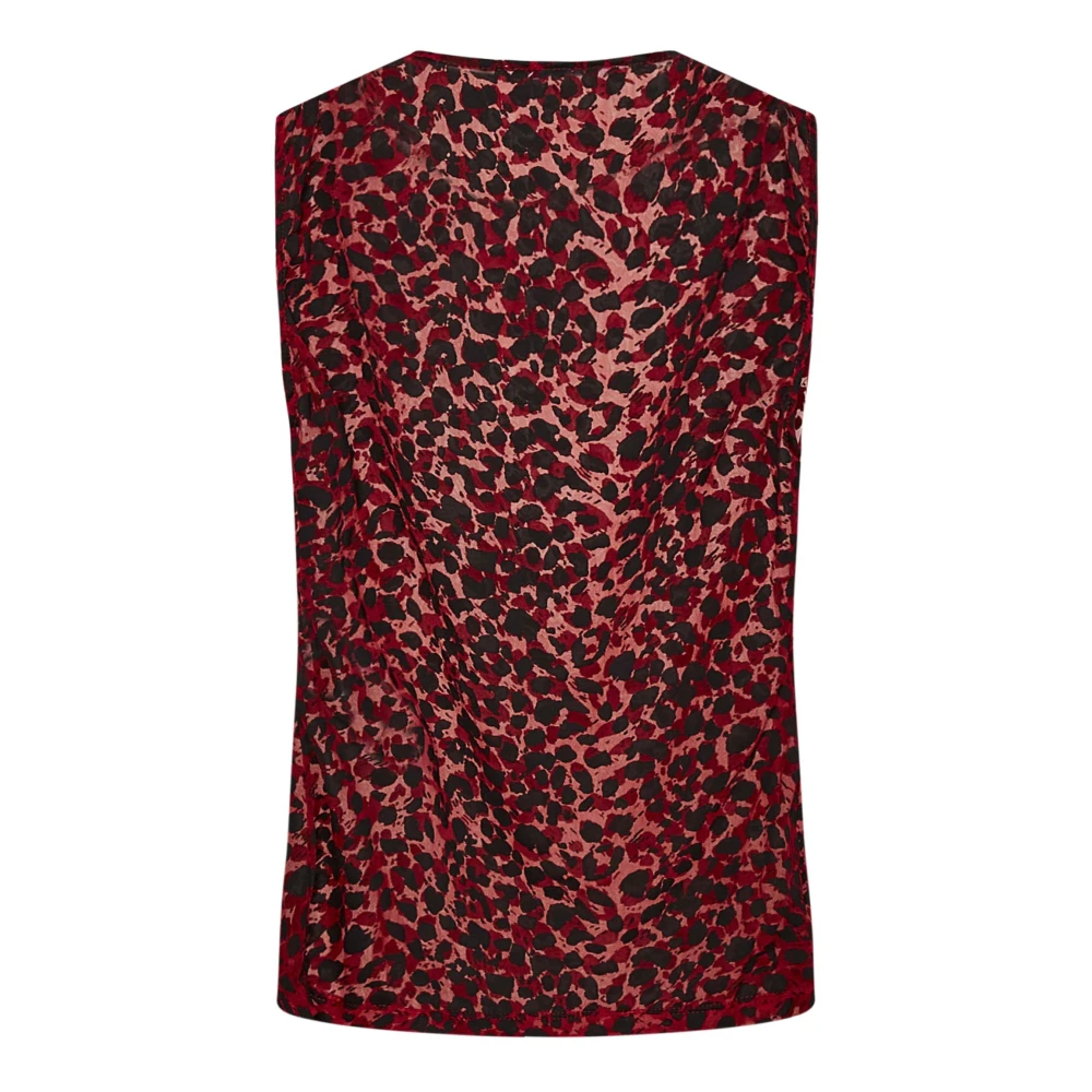alexander mcqueen Luipaardmotief Rode Mouwloze Top Red Dames