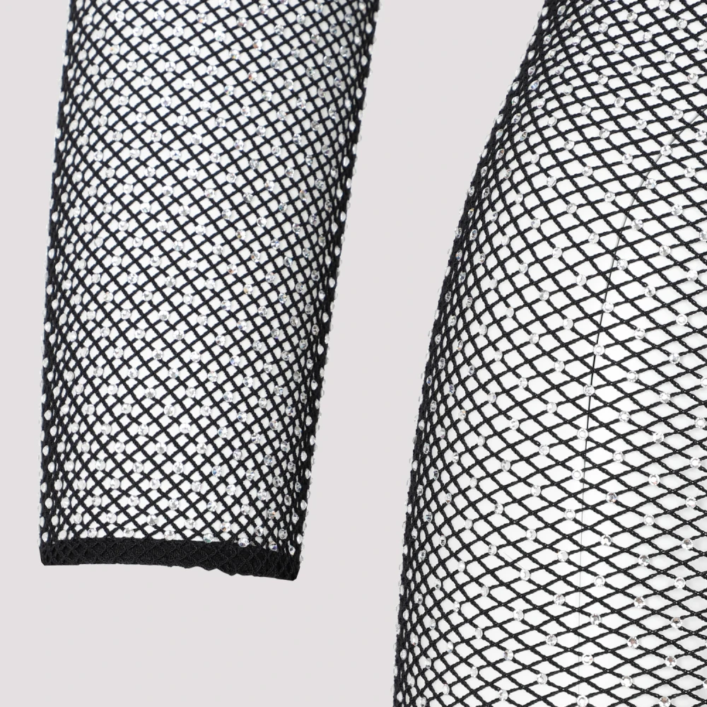 Balenciaga Kristal Mesh Zwart Topkleding Aw23 Black Dames