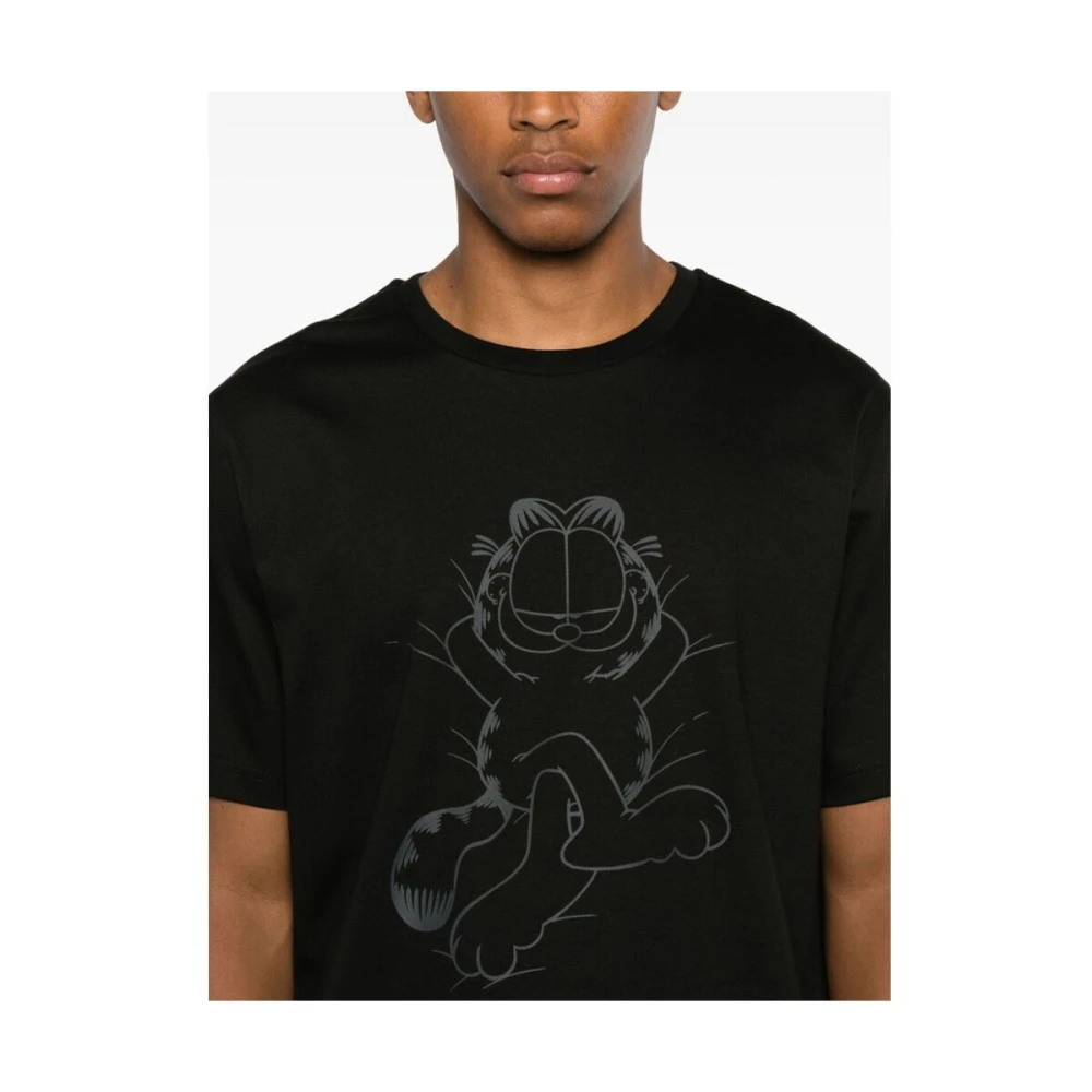 Iceberg Garfield Print Crew Neck T-shirt Black Heren