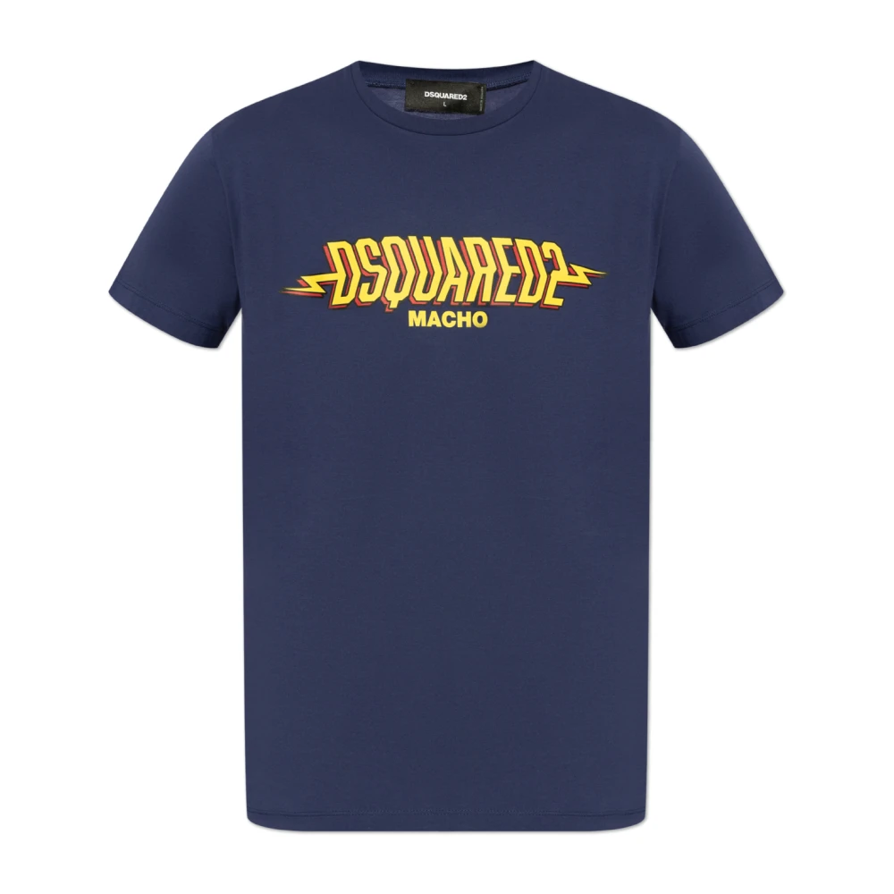 Dsquared2 Men's Blue T-Shirt With Logo