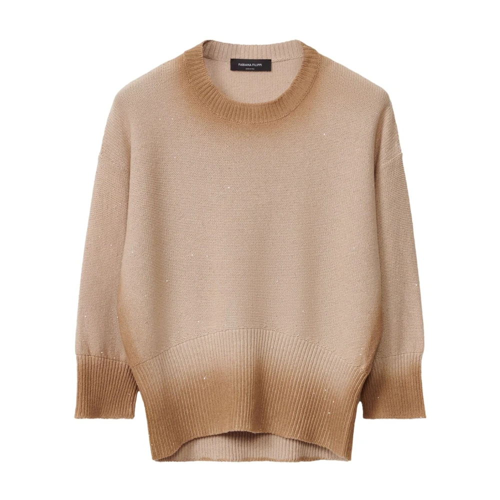 Fabiana Filippi Beige Truien voor Vrouwen Beige Dames