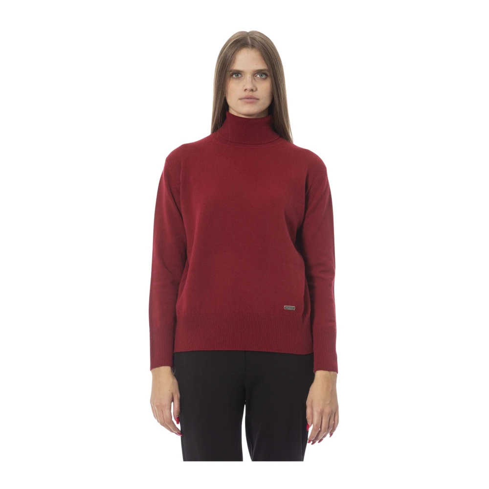 Baldinini Trendy Gebreide Trui Lange Mouwen Red Dames