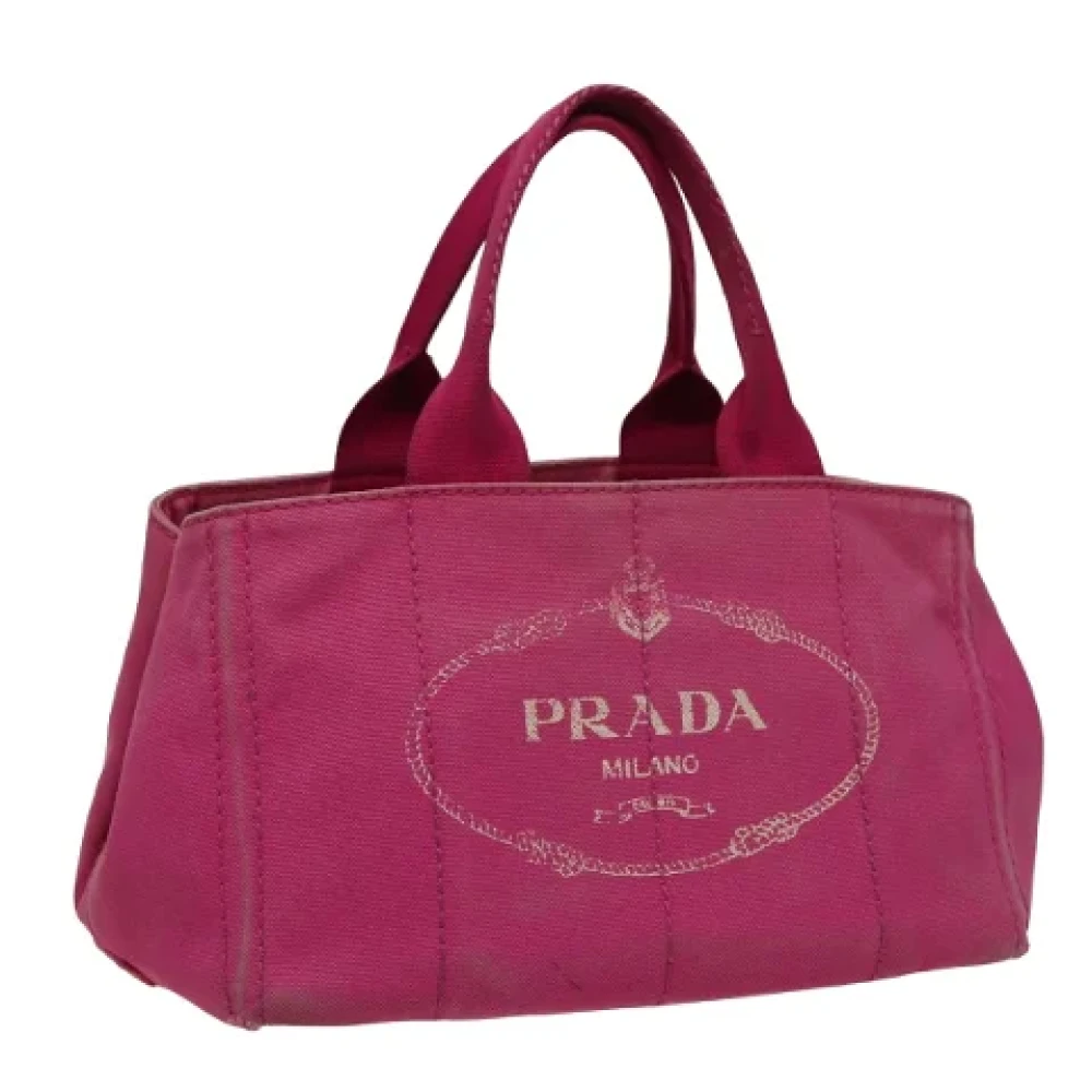 Prada Vintage Pre-owned Canvas handbags Pink Dames