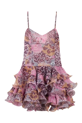 Animalier Rouche Mini Dress