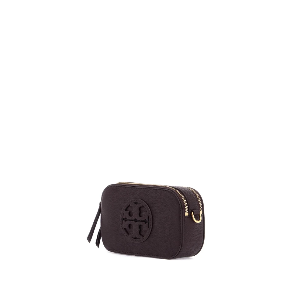 TORY BURCH Mini crossbody tas van generfd leer Purple Dames