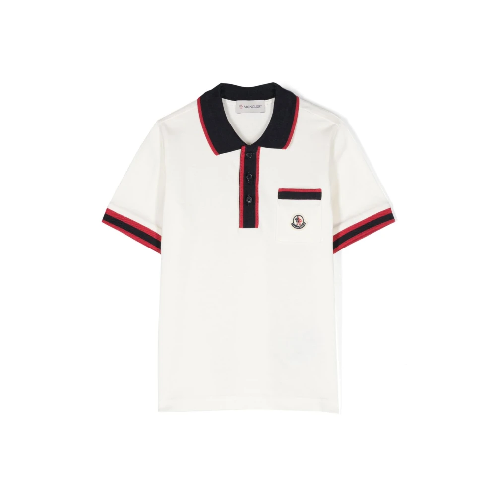 Moncler White Logo Cotton T-Shirt - Male - Kids Short Sleeve T-Shirts - 4 Y - Kids