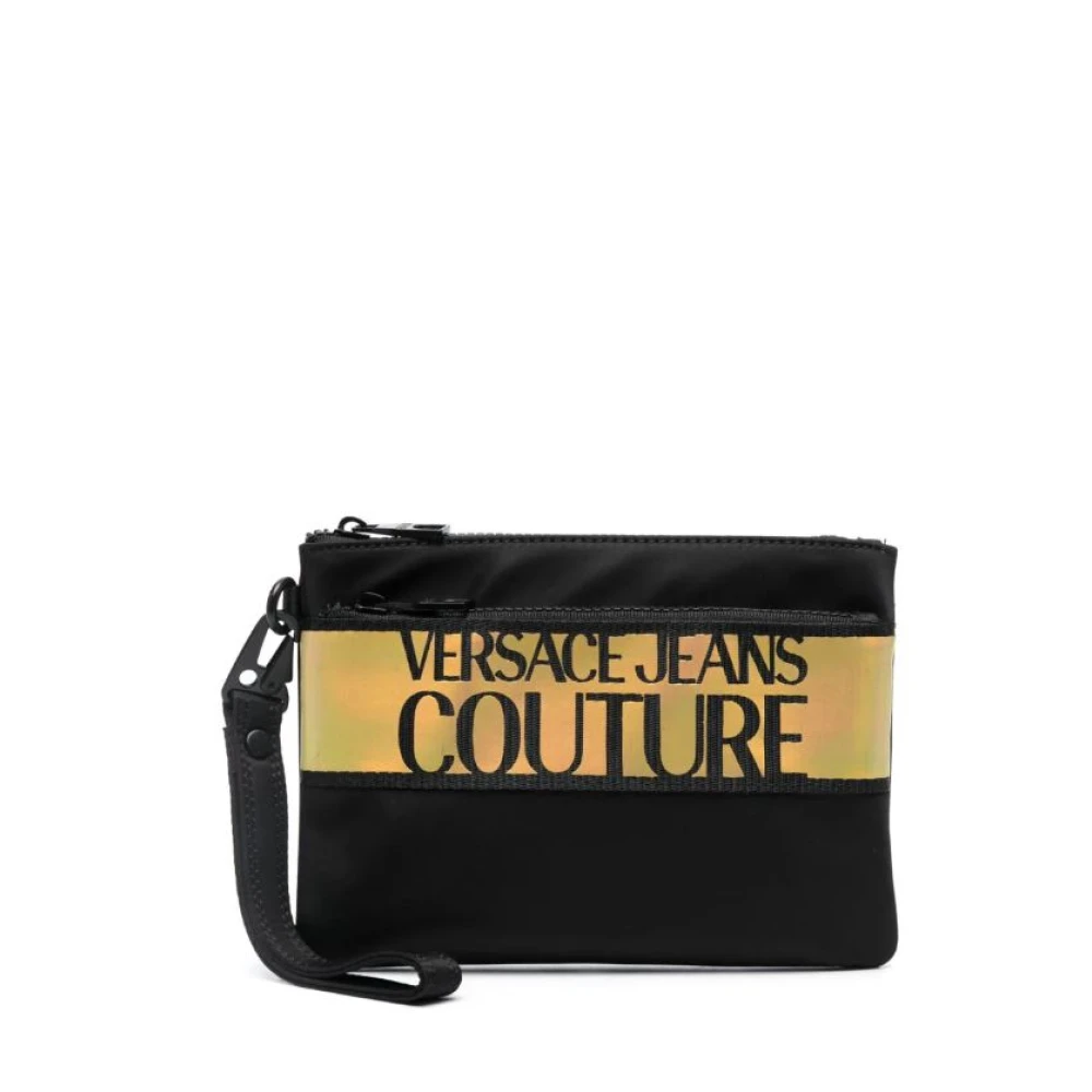 Versace Jeans Couture Svart väska med logotryck och dragkedja Black, Herr