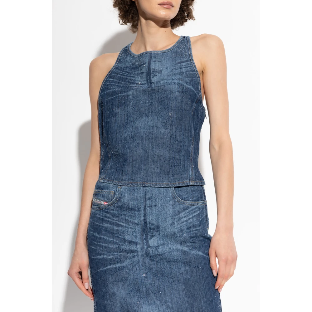 Diesel Top De-Plaque-S Blue Dames