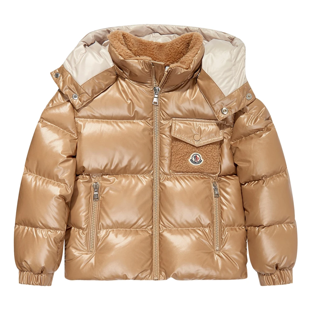 Moncler  Yule Hooded Down Jacket for Boys in Beige, Size: 4Y - Image 3