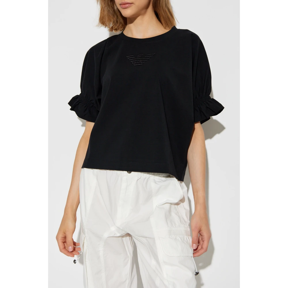 Emporio Armani T-shirt met logo Black Dames