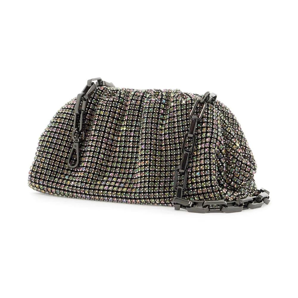 Self Portrait Kristalversierde Clutch Tas Gray Dames