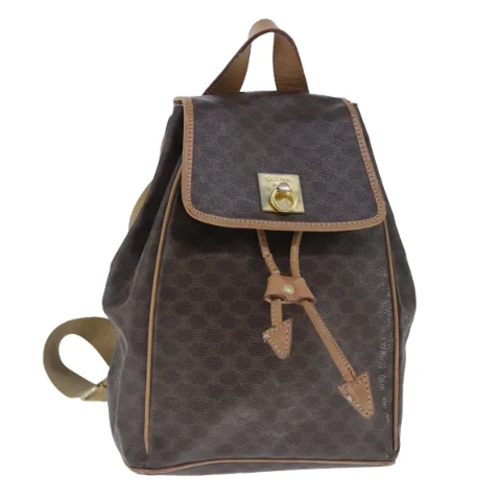 Celine Vintage Pre-owned Leather backpacks Brown Dames
