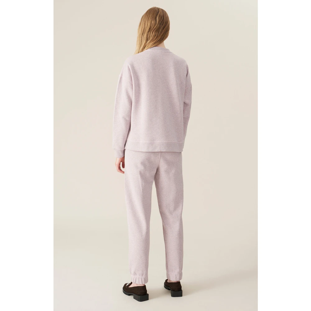 Ganni Sweatshirt Set met Smiley Print Purple Dames