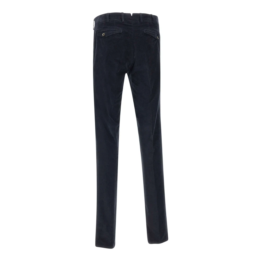PT Torino Blauwe Velvet Slim Fit Broek Blue Heren