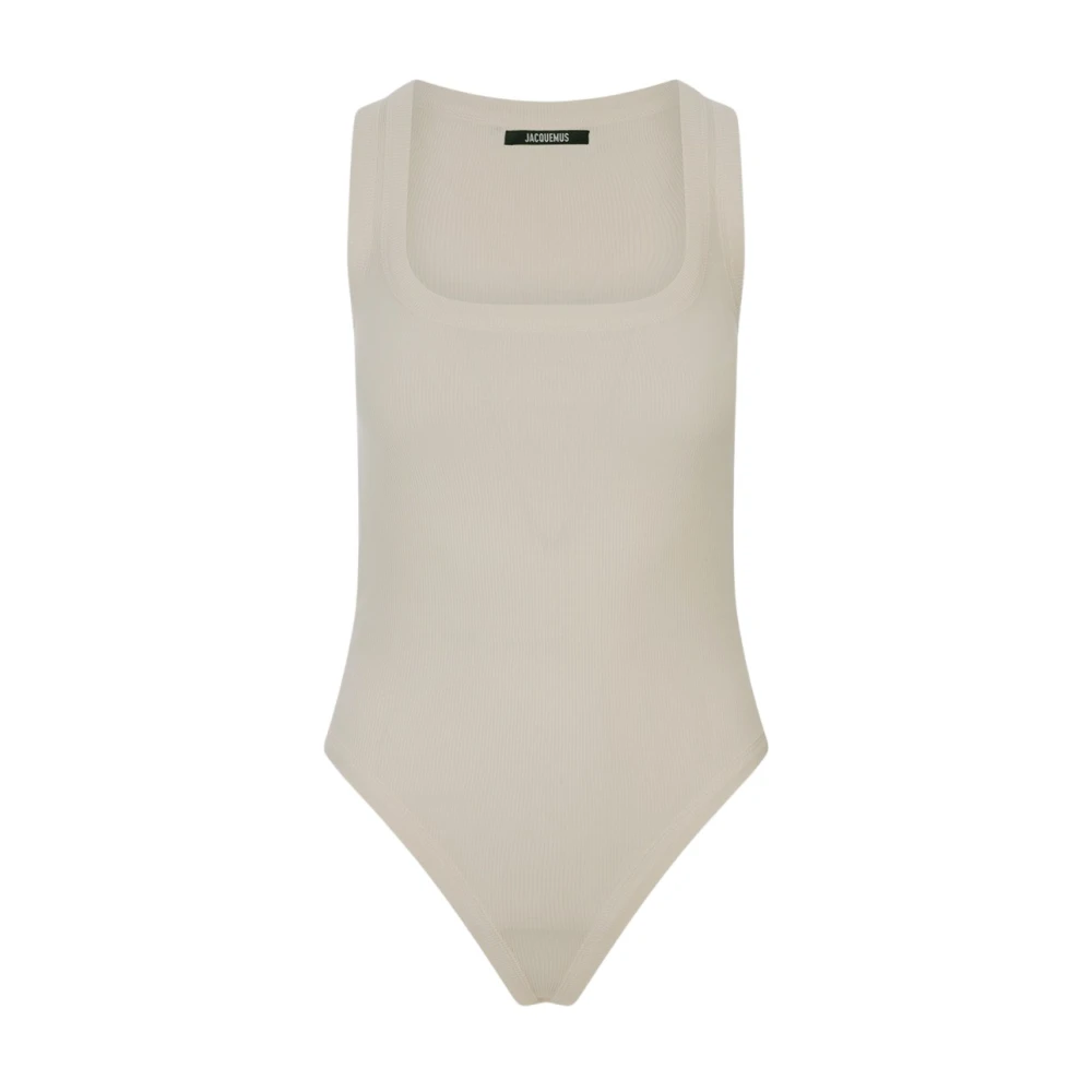 Jacquemus Katoenen Gros Grain Body White Dames